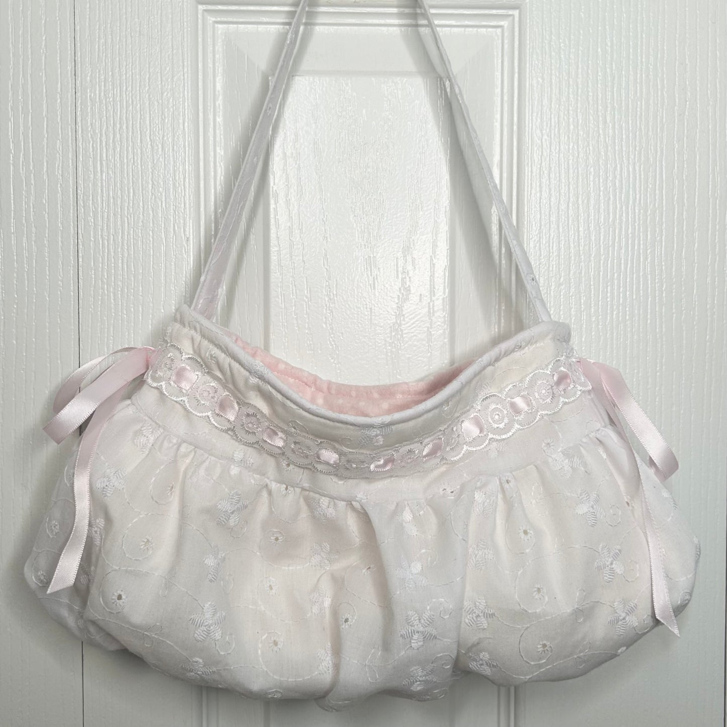 babydoll bag white embroidered