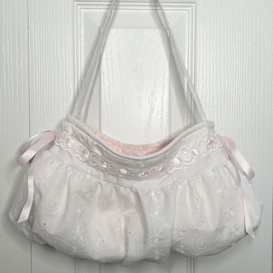 babydoll bag white embroidered