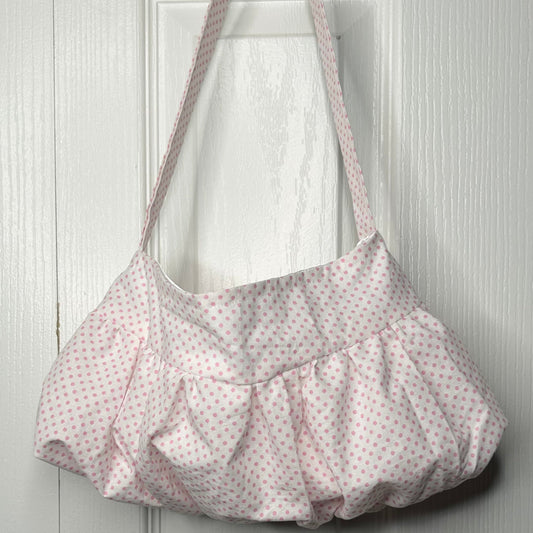 babydoll bag pink and white polka dots