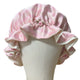 pink stripe and cream satin bonnet 